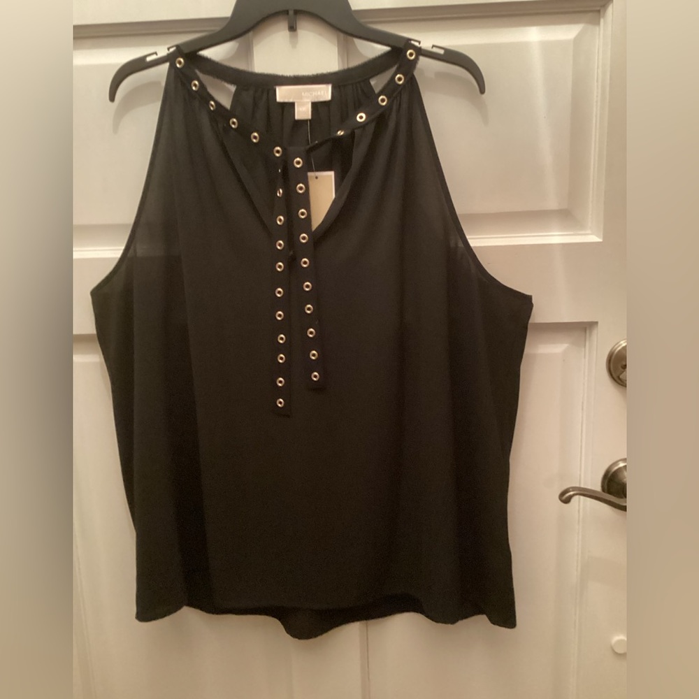Michael Kors Halter Black w/Gold Grommet (XXL)